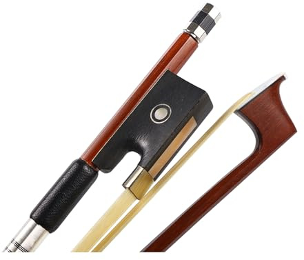 Vetimobato 3/4 Violin Bow - Brazilwood with Ebony Frog & Natural Mongolian Horsehair - Perfect for Adults, Students, Beginners - Traditional Fiddle Bow for 4/4 Violins (3/4)