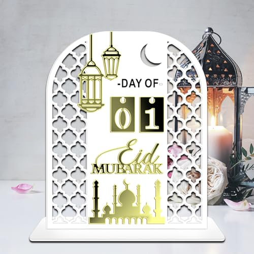 Ramadan Kalender, 2024 Ramadan Deko Adventskalender, DIY Eid Mubarak Dekoration Acryl-Countdown-kalender Ornament Gebet Ramadan Mubarak Deko Wohnzimmer Ramadan Geschenke Für Kinder (C)