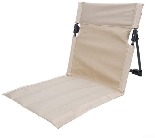 CARMOTTER Sedia da campeggio pieghevole, sedia da campeggio ultra leggera con schienale alto, piccolo sgabello pieghevole per esterni (beige), 1178924431