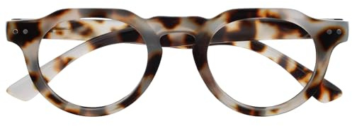 OPULIZE RIO Lesebrille mit Blaulichtfilter - Oben Abgeflachter Rahmen - Brauner Schildpatt - Damen & Herren - Federscharniere - B53-2 - +2.50