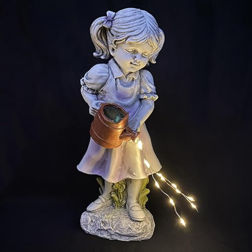 Djowyh Ange solaire - Figurines de jardin pour l'extérieur - Statues solaires de jardin - Décoration de jardin pour l'extérieur - Résistantes aux intempéries - Pour terrasses, pelouses, chambres -