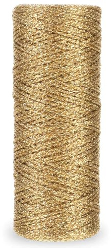 cobee Kordel Gold 1mm, Gold Metallic Kordel 100M Glitzer Goldschnur zum Basteln Nicht Elastisch Kordelband Schnur DIY Bastelschnur zum Handwerk Hochzeit Dekorieren Geschenkverpackungen(1mm)
