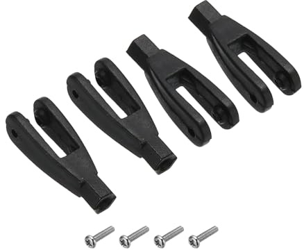 QUARKZMAN 4 Stück Nylon-Klevis M2 Gewindeverbindung 2mm Ende Schwarz | Mit Schrauben, Zur Befestigung für RC-Flugzeug Auto Hubschrauber Modell Ersatzteile