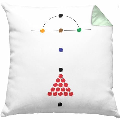 Trendation Billard Pool Kissen mit Füllung 40x40 Geschenk Queu Geschenkidee Spruch Grafik Plan (Grün)