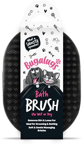 Brosse de Bain 1 Unité - Noire - Massage Doux - Nettoyage en Profondeur - Peau Sensible - Élimine les Poils Morts - Soin Relaxant - Accessoire de Bain Essentiel pour Chiens et Chats