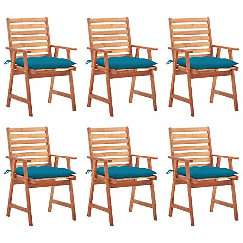 Sufrk Garten-Essstühle 6 STK. mit Kissen Massivholz Akazie CampingstüHle Stuhl DraußEn - 3078366
