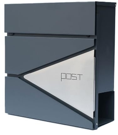 Briefkasten Anthrazit mit Zeitungsfach, Briefkasten Wasserdicht, Briefkasten Modern, Gemeinschaft, Büro, 14,5 * 14,5 * 4,1 Zoll