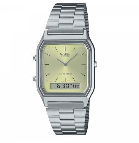 Casio Unisex's Analogue-Digital Quartz Watch with Stainless Steel Strap AQ-230A-9AMQYES