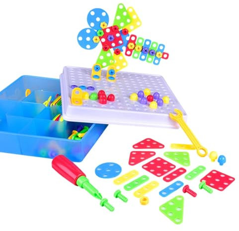 Drill Construction Toy Set – 193PCS Educational Building Toy For Kids | Interactive Tool Set With Drill & Screwdriver Peg Board | STEM Developmental Kit For & Preschool, 3+ Years