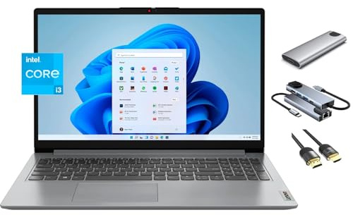 Lenovo IdeaPad - Computer portatile touchscreen, display Full HD da 15,6, 6-Core i3-1215U (Beats i5-1135G7), RAM da 8 GB, SSD da 256 GB + SSD portatile da 256 GB, webcam, tastiera, pacchetto di