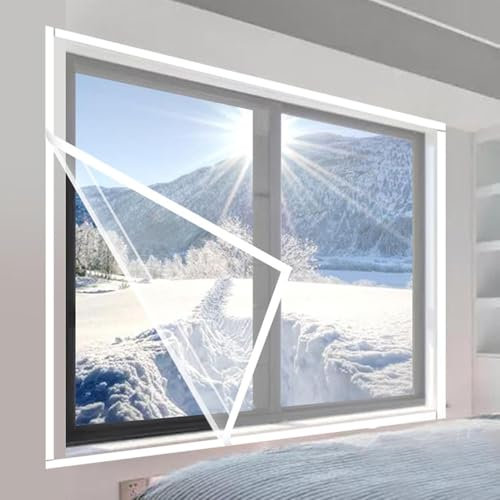 50 x 90 cm, Fensterisolierung, Sekundär-Doppelverglasung, Schrumpffolien-Isolierset, kristallklar, Tür/großes Fenster