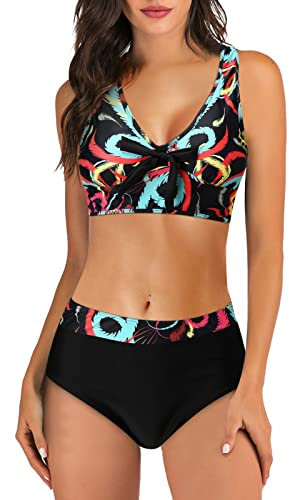 WILLBEST Bikini Damen Set Curvy Neckholder Bikini Damen große brüste Badeanzug mit Cups große größen Badeanzug 46 Push up xs Micro sexy 48 sexy