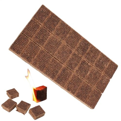 Fire Starters for Fireplace - 24 Wax Firestarterr Squares for Fire Pits & BBQ | Quick Lighting Fire Starter Cubes for Campfires, Grills & Smokers | Waterproof & Odorless Fire Lighters