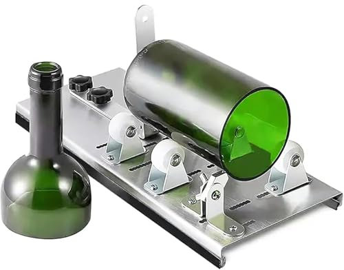 Kit de Cortador de Botellas y Vidrio, Máquina Cortadora de Botellas con Ruedas y Cuchilla Ajustable, para Cortar Botellas de Vino, Cerveza, Licor, Whisky, Champán