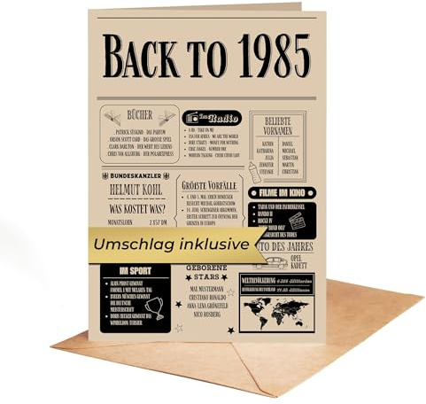 GiveSmiles Geschenk zum 41. Geburtstag Frau – Back in 1985 | Geburtstagsgeschenk für Männer – als Poster im Design Zeitung aus 1985 – Super Geschenke für Männer und Frauen