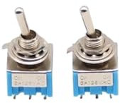 5 pezzi Mini MTS202 Interruttore a levetta azzurro DPDT bipolare doppio lancio 2 posizioni ON-ON 250 V 3 A 125 V 6 A MTS-202 DL(MTS202)