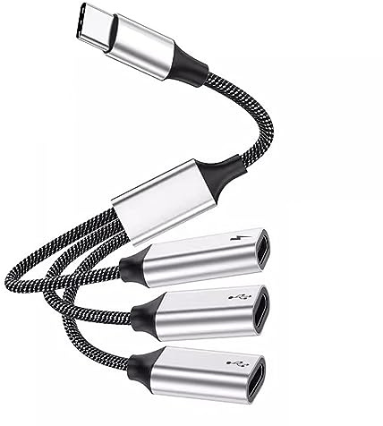 Hub divisor USB C con puerto OTG, transferencia rápida de datos, 600 W, adaptador USB 2.0 tipo C