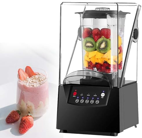 Mixeur professionnel silencieux 2200W, 6 lames inox, bol 2L, broyeur glace et fruits, blender multifonction smoothies, soupes, shakes, idéal commerce et maison