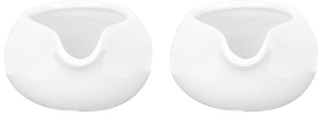 DOITOOL Lot de 2 Crémier en Céramique Blanc, Pots à Lait Ronds 150 Ml, Récipients Polyvalents pour Sauces, Miel et Café, Usage Maison et Restauration, Faciles à Nettoyer, Design Épuré