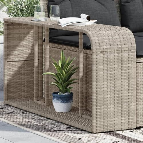 Ordellia Estantería para exteriores de poliratán con espacio de almacenamiento, 2 unidades, color gris claro y acero con recubrimiento en polvo para piscina, jacuzzi, terraza, cocina y baño