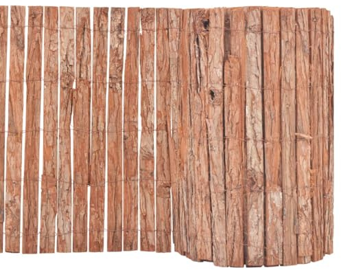 vidaXL Clôture de Jardin Ecorce Panneau Bordure Barrière Grillage Brise-Vent