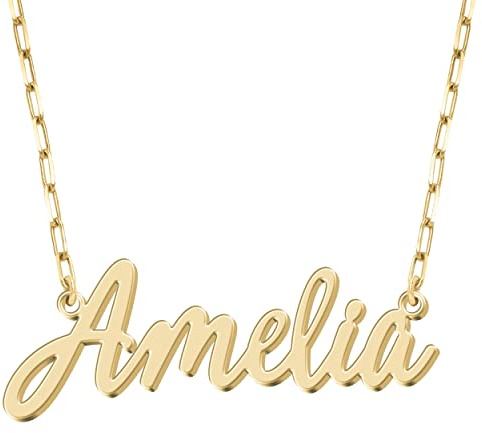 JOELLE JEWELRY Personalised Sterling Silver Name Necklace Custom Gold Name Jewellery Customised Dainty Pendant Birthday Gift Ideas for Women Girl Teenage