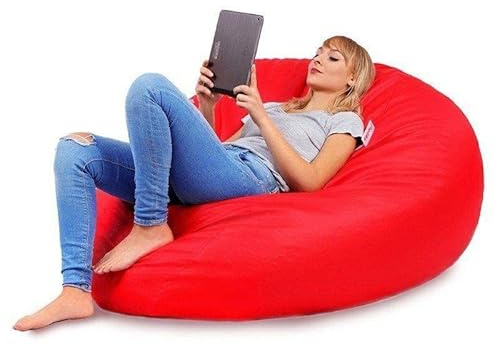 Italpouf , Sitzsack XXL Größe, Sitzkissen, Riesensitzsack, Indoor, Kunstleder, Sitzsack Sessel für Kinder und Erwachsene, EPS Perlen Füllung, Zertifiziert, Rot