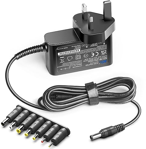 KFD 15V Universal Power Supply Adapter 15 Volts Transformer 6.5x4.4mm/ 5.5x2.5mm 3.5x1.35mm Barrel Plug for Panana 300W ‎A320A/SinKeu 99Wh Portable Power Station Halfords 6-in-1 Jump Starter Charger