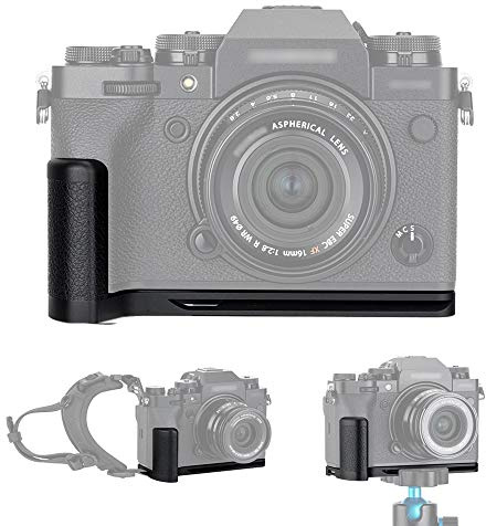 Handgriff Kameragriff Metall L-Platte Schnellwechselhalterung für Fujifilm Fuji X-T4 | Mikrofaserleder & Aluminiumlegierung, Batterie- oder Speicherkartenwechsel ohne Demontage, Befestigung am Handgelenkband
