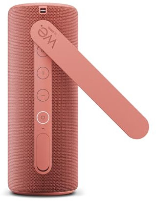 LOEWE We. Hear 1 Coral Red, Bluetooth Lautsprecher, 40W, Résistant à l'eau, Portable, Rechargeable, 14h Batterie, pour l'extérieur et l'intérieur