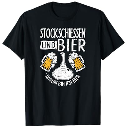 Stockschiessen Bier Darum Bin Ich Hier Eisstockschießen T-Shirt