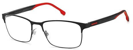 Carrera Brille mit Sehstärke für Herren optional mit Sonnenbrillentönung oder Blaulichtfilter, Rechteckig, gefertigt aus Metall (inklusive Brillenetui)