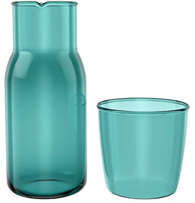 ABOOFAN Nachttisch- Wasser- Karaffe mit Tumbler- Grünglas- Bett- Nacht- Wasser- Karaffe- Set- Pitcher- Glas- Wasser- Becher- Nacht Set 550Ml für Midnight Drink Home Office Hotel
