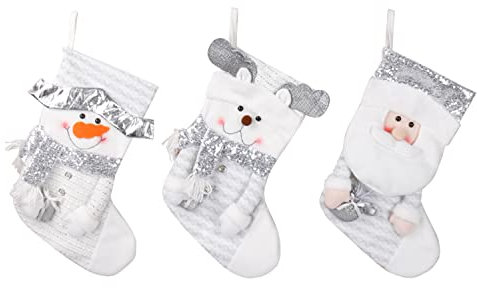 Runstarshow Weihnachtsdekoration Nikolausstrumpf zum Befüllen und Aufhängen hängende Weihnachtssocken Nikolaus Geschenkbeutel Weihnachtsbaum Anhänger für Erwachsene Kinder