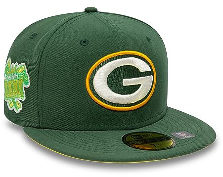 New Era 59Fifty NFL Green Bay Packers KepsEra Herrar - flat brim hatt basebollkeps fitted cap Sluten på baksidan, med skärm Sommar-Vinter Vår Sommar Höst Vinter - 7 1/4 (57,7 cm) olivgrön