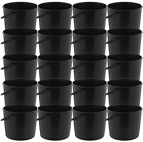 MIG Eimer 6L Schwarz - 20x 6 Liter stapelbare Plastikeimer - Vielseitiger Kübel für Haushalt und Industrie - Kleiner Eimer geeignet für Hundefutter - Widerstandsfähige Kunststoffeimer