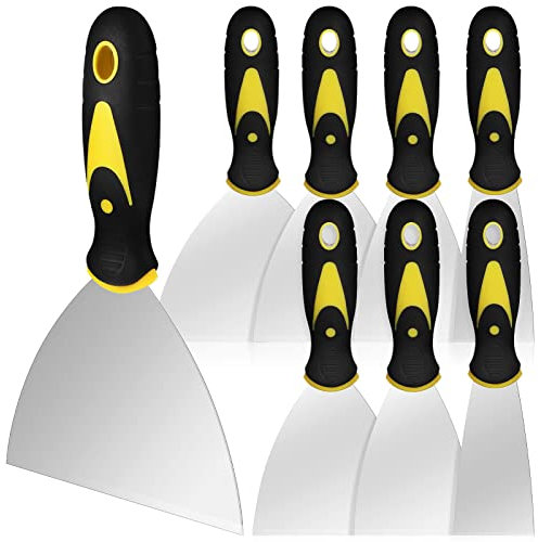 VICASKY 8piezas Espátulas Para Mortero y Espátulas Inoxidable Resistentes Raspador Con Mango Cómodo