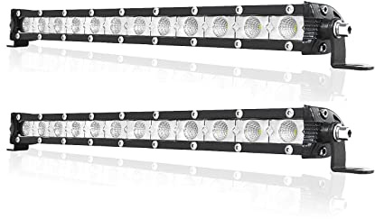PICAA 2X 13 Zoll 38CM 60W Slim Led Arbeitsscheinwerfer Lichtbalken Flood | Led Arbeitsscheinwerfer,Lichtleiste,Zusatzscheinwerfer Bar,Arbeit Licht Bar, für SUV Offroad ATV UTV Traktor 4x4 Auto,6000K