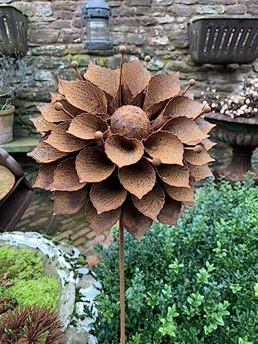 Rusty Flower 333 - Garden Decor - Garden Stake - Flowers - Rustic Metal Garden Sculpture - Garden Art - Garden Ornament - Plant Support