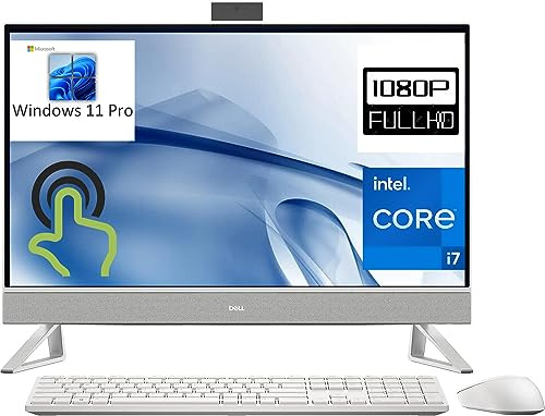 Dell Inspiron 27 7720 All-in-One 27 Touchscreen FHD Business AIO Desktop, 13th Gen Intel 10-Core i7-1355U, 32GB DDR4 RAM, 1TB PCIe SSD + 1TB HDD, GeForce MX550, WiFi