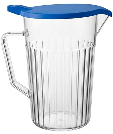 Chabrias Ltd 900ml Anti-Bacterial Polycarbonate Plastic Jugs & Lid - Virtually Unbreakable - Leakproof BPA-Free Water Jug & Drink Pitcher for Home or Bedside Use, Hot & Cold Safe, UK Made - 900ml Blue