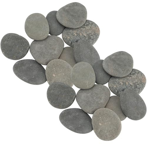 MAHIONG 20 Pcs Painting Rocks, 5-8cm Flat Pebbles for Painting, Decorative Stones for Painting, Arts, Crafts, Garden Decoration