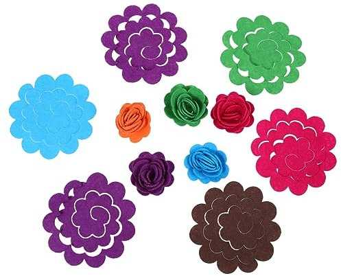 KONTONTY 50 Stück Blumenapplikationen bastelsets für kinder aus Filz zum Basteln blumen aus filz selber machen gestanzter floral blume die Blumen gefühlt Blumenarrangements