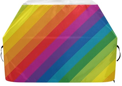 Grillabdeckungen, Oxford-Grillabdeckung für Weber, Brinkmann, Char Broil, wasserdicht, winddicht, reißfest, bunt gestreift, Gas-Grillabdeckung (165 x 63,5 x 114 cm)