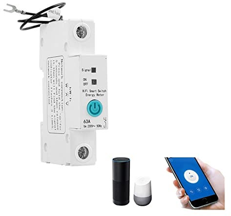 1P EWelink monophasé Din Rail compteur d'énergie intelligent consommation d'énergie KWh mètre wattmètre avec Alexa for la maison intelligente - Compteur d'électricité