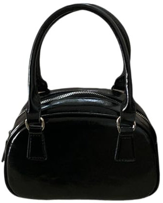HUANIZI Damen-Umhängetasche, PU-Leder, Handtaschen, koreanischer Stil, Bowlingtasche, modische Umhängetasche, Kuriertasche, Einkaufstasche für den täglichen Gebrauch