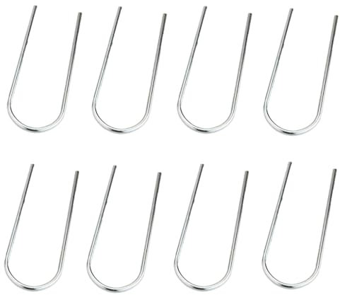 Trampoline Anchor Kit, Football Goal Net Pegs, Metal Heavy Duty U-Shaped Pegs, Ideal As Tent Pegs & Ground Anchors For Trampolines & Goal Posts 8 Pack Loopunk