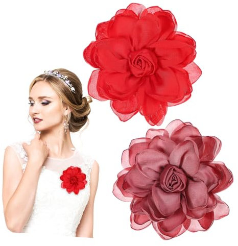 GAROZATION 2stücke Elegante Rosen-blumenbroschen Aus Hochwertigem Stoff Zierliche Anstecknadeln Für Damenkleidung Vielseitig Dekorativ Für Kleider Hochzeitstag Und Besondere Anlässe Langlebig