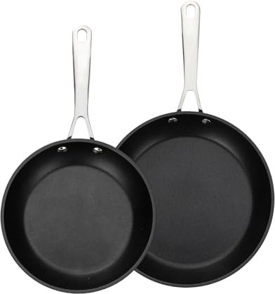 UCC LIFE Non Stick pots and pans set, 8 and 9.5 Kitchen Cookware Pot 2 Piece Set, Stainless Steel Handle, Bottom can Withstand High Temperatures Oven Broiler Safe 500F (PFOA PFAS PTFE Free)