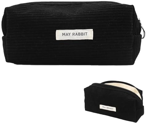 1 Pcs Mäppchen,Federmäppchen Cord,Pencil Case,Federtasche,Schüttelpenal,Federmappe,Federmäppchen Männer Mädchen Teenager,Schlampermäppchen,Stiftemappe,Schulmäppchen,Federtasche Schwarz